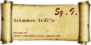 Sztankov Irén névjegykártya